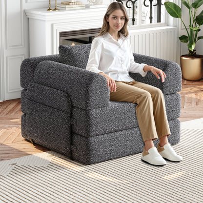 Bankbed – Slaapbank – Sofa Bed – Bedbank – Logeerbed – Chenille Stof – Met Opbergruimte In Armleuning – Drie Metalen Frames Voor Stevigheid – Modulair En Flexibel