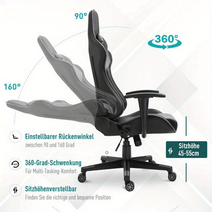 Bureaustoel – Ergonomische Stoel – Gamingstoel – Draaistoel – Office Chair – Verstelbare Hoogte 126-136 cm – Foam Zitting – 67,5x74x126-136 cm