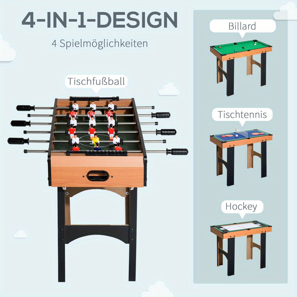 Speeltafel – Speltafel – Activiteitentafel – Kindertafel – Bouwtafel – 4-in-1 Multifunctioneel – Compact Formaat – Stabiel Metalen Frame – Natuurlijke Houten Speeloppervlak