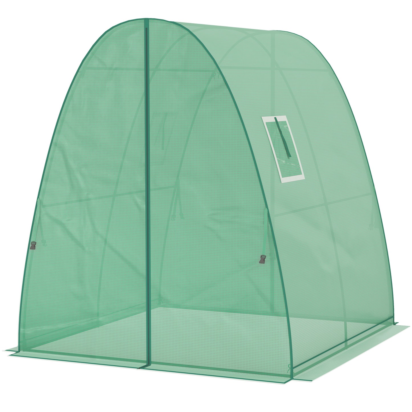 Kas – Kweekkas – Tuinkas – Foliekas – Broeikas – Versterkte Folie – Zijzakken Voor Stabiliteit – 180x180x200 cm – Met Rolluikdeuren en Ventilatieraam