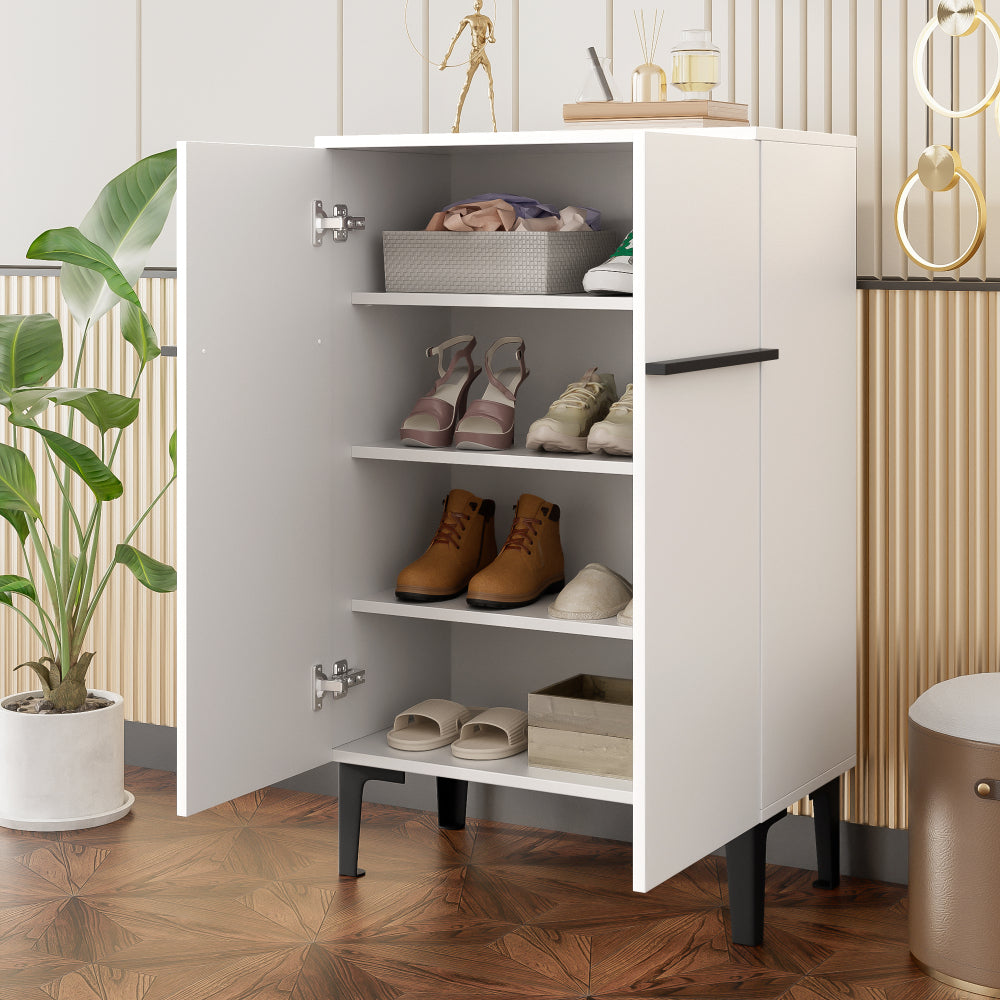 Modern Shoe Cabinet with Double Doors | Large Storage Capacity, Adjustable Shelves, Practical Entryway Storage, Space-Saving Design, Metal Material, Dimensions: 95×60×34.5 cm