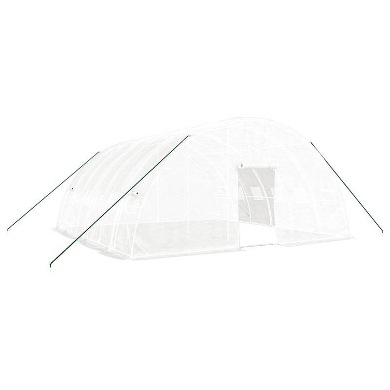 Kas – Tuinkas – Kweekkas – Broeikas – Glazen Kas – Wit Stalen Frame – 36 m² Ruimtelijk – 6x6x2,85 Meter Hoog