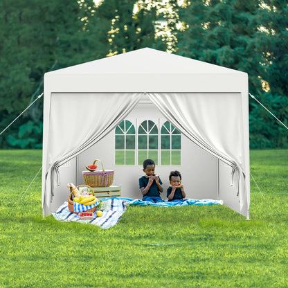 Partytent – Feesttent – Tuintent – Paviljoen – Overkapping – Waterdicht PE Zeildoek – 3x9 m Met Zijpanelen