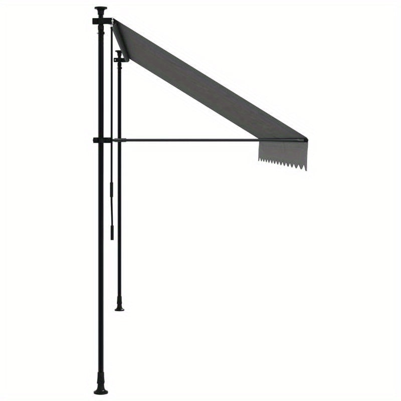 300x150cm Extendable Awning - Durable Plastic Frame, Removable Fabric, Beige/Black/Gray Options, Weather-Resistant for Patio, Balcony, Garden Shade