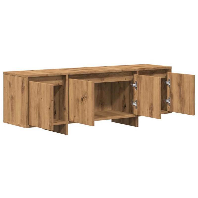 tv meubel – tv kast – tv dressoir – tv meubelen – media meubel – kunstmatig eikenhout – 120x30x40,5 cm – ruime opbergruimte – duurzaam materiaal