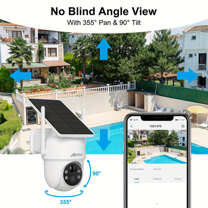 Beveiligingscamera – Camerabewaking – Security Camera – Buitencamera – Draadloze Camera – Full-Color Nachtzicht – Zonne-energie Met IP65 Waterdichte Behuizing