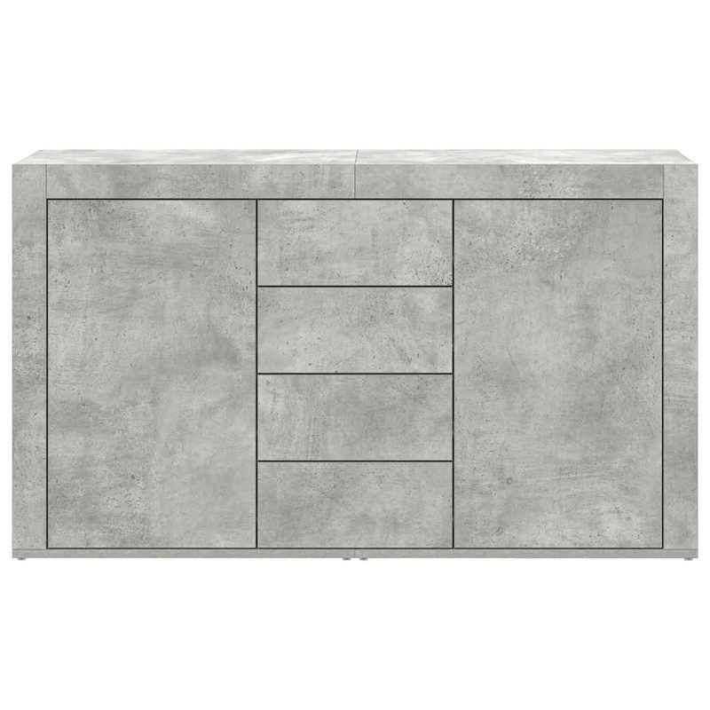 Sidetable – Dressoir – Opbergkast – Wandmeubel – Kastje – Betonlook Grijs – Hardhout – Ruime Lades – Eenvoudige Montage
