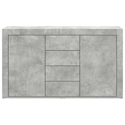 Sidetable – Dressoir – Opbergkast – Wandmeubel – Kastje – Betonlook Grijs – Hardhout – Ruime Lades – Eenvoudige Montage