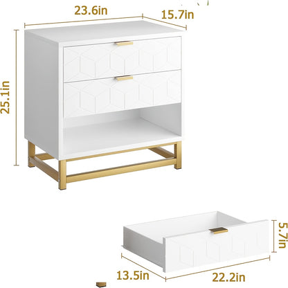 Commode – Ladekast – Dressoir – Opbergkast – Kast – Hoog Model – 3 Lades – Wit – Ruime Opbergruimte – Onderhoudsvriendelijk Kunststof