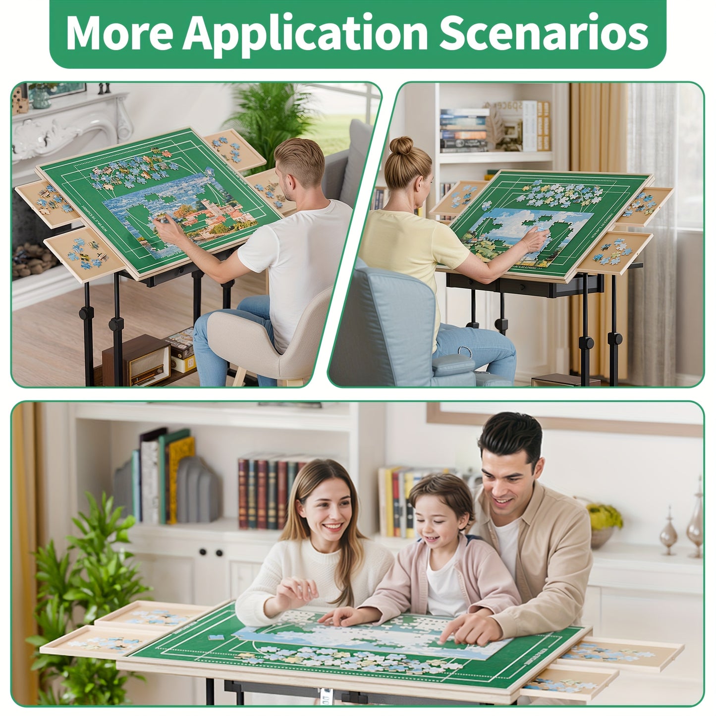 Multifunctionele Tafel – Verstelbare Tafel – Hobbytafel – Schrijftafel – Opbergtafel – 88,9x66 cm – 5 Kantelhoeken – 6 Laden Metalen Frame