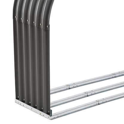 Houtrek – Haardhoutrek – Houtopslag – Houtstandaard – Houtstapelrek – Weerbestendig Staal – Groot Formaat 212x46x112 cm – Grijs