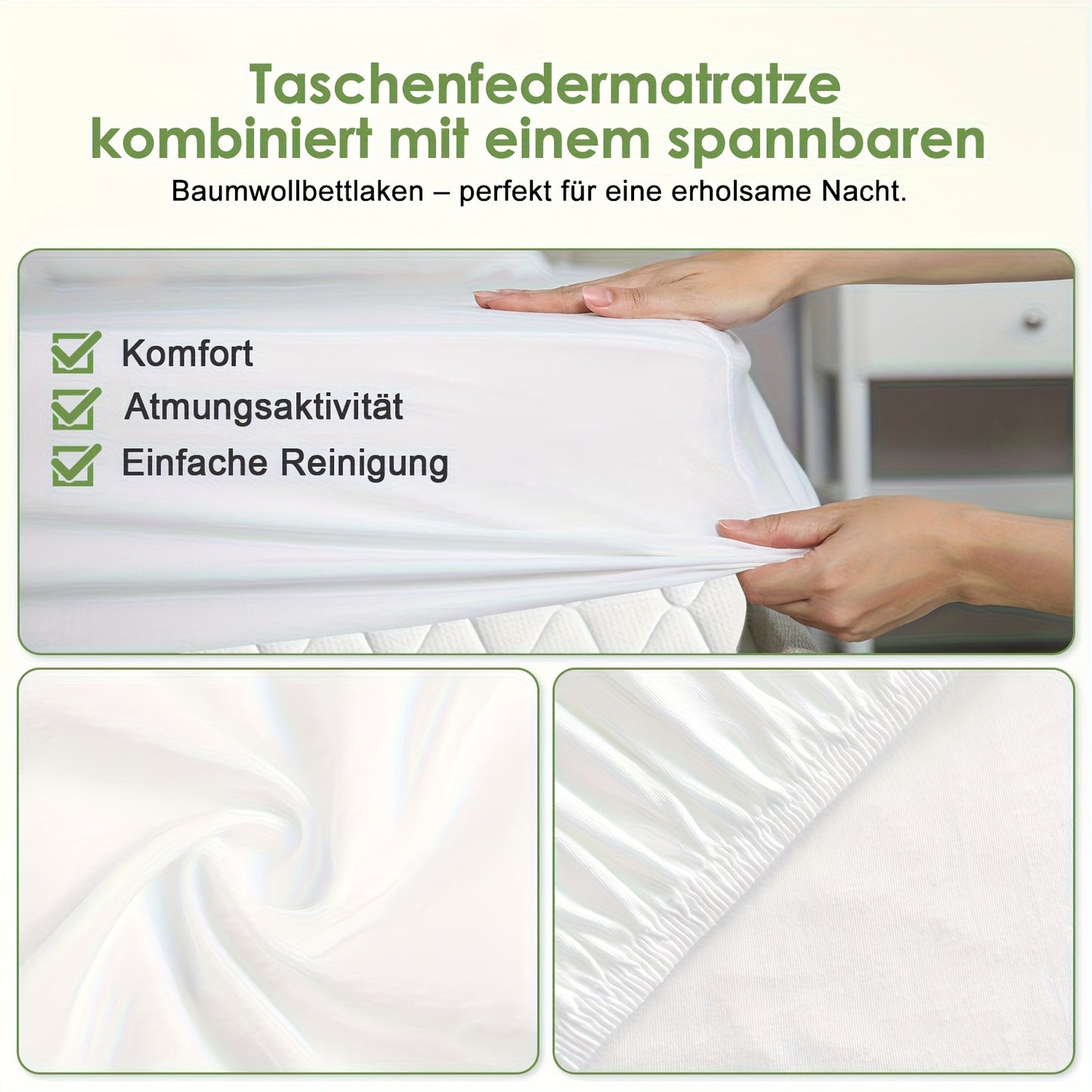 7-Zone Pocketvering Matras – Binnenvering Matras – Springmatras – Ergonomisch Matras – 7-Zone Matras – Extra Stevig H3 – Memory Foam Euro Top 22 cm Dikte