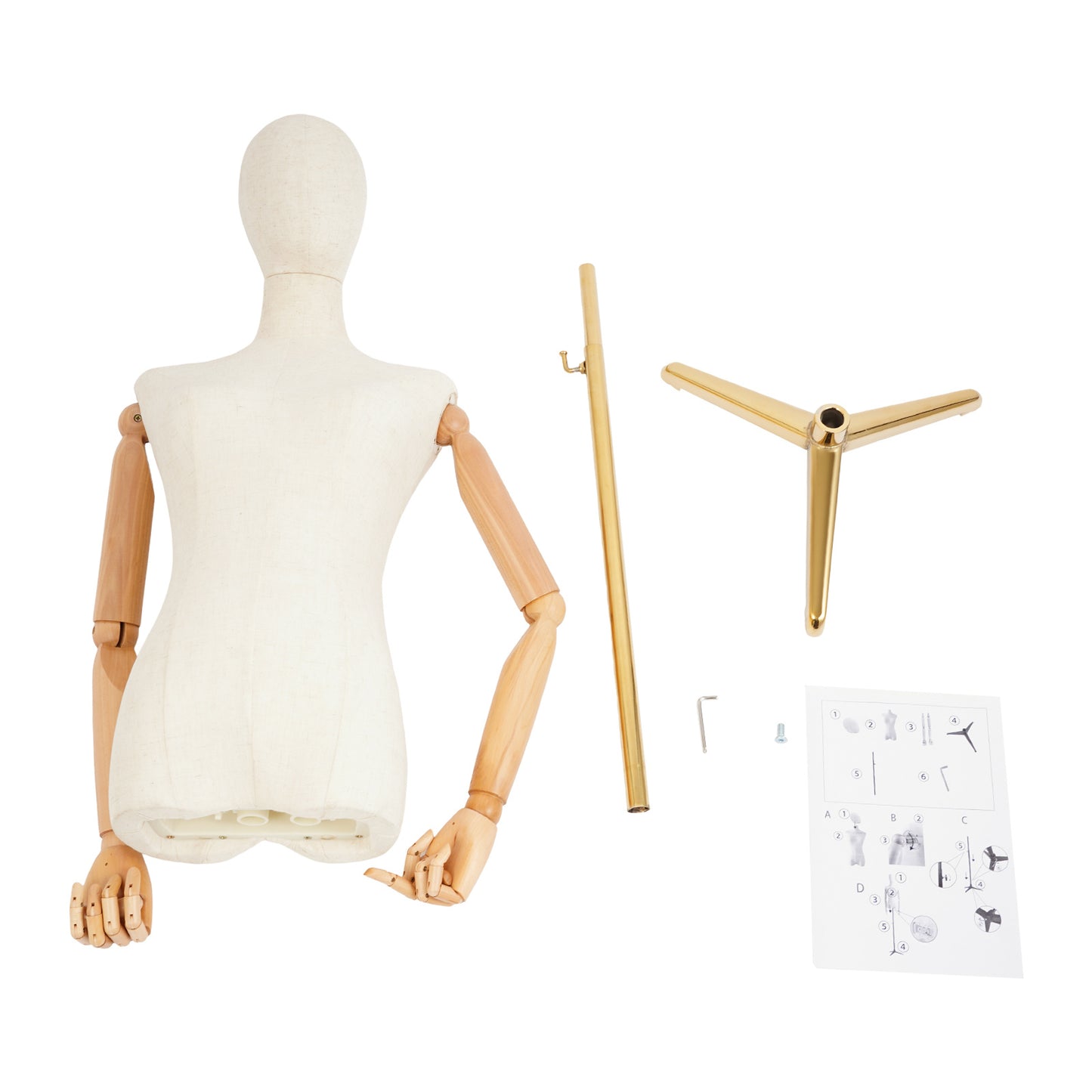 Premium Material Adjustable Design Female Mannequin | Double Hole Design, Good Flexibility, Stable Base, Assemble with Ease, Mixed Color, Brand: NaMaSyo