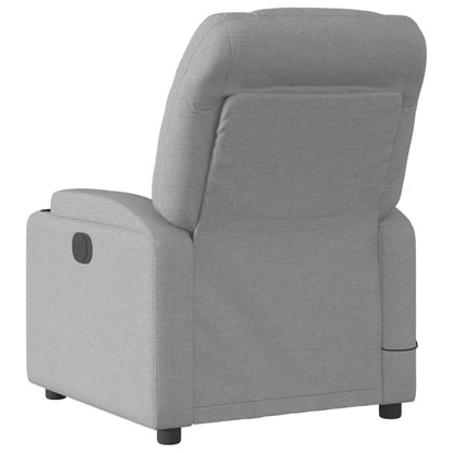 Massagestoel – Massagefauteuil – Relaxfauteuil – Relaxstoel – Ergonomische Stoel – Lichtgrijze Stof – Handmatige Verstelbare Rugleuning Tot 135 Graden