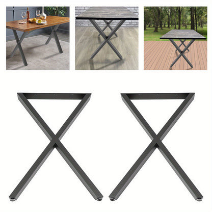 Tafelpoten – Tafelonderstel – Meubelpoot – Tafelpoot Set – X-vormige Tafelpoot – Verstelbare Hoogte – Zwart Stalen Design – Draagvermogen 200 kg