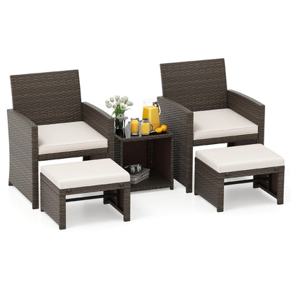 Rattan Tuinset – Balkonmeubelset – Loungeset – Tuinmeubelset – Terrasmeubelen – Weerbestendig PE Rattan – Comfortabele Kussens Met Afneembare Hoezen