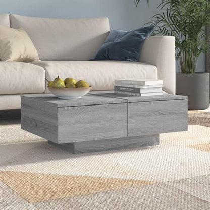 Woonkamertafel – Salontafel – Koffietafel – Bijzettafel – Dressoir Tafel – Grijs – Stevig Hardhout – Compact Ruimtebesparend Design