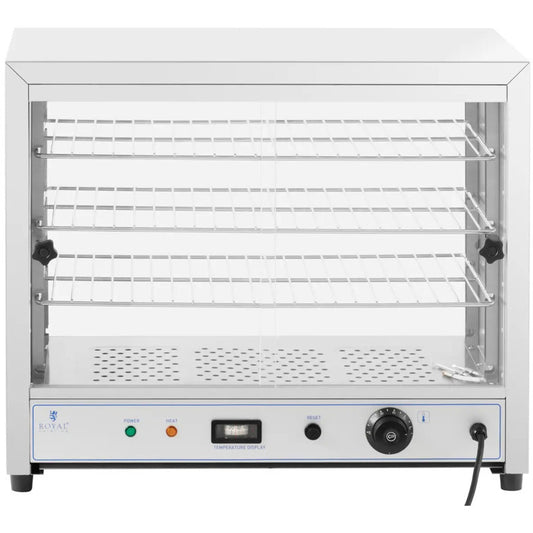 Verwarmingsvitrine – Warme Vitrine – Buffet Vitrine – Warme Etalage – Warmhoudkast – 3 Lagen Met Verstelbare Planken – 1000W Roestvrij Staal & Gehard Glas