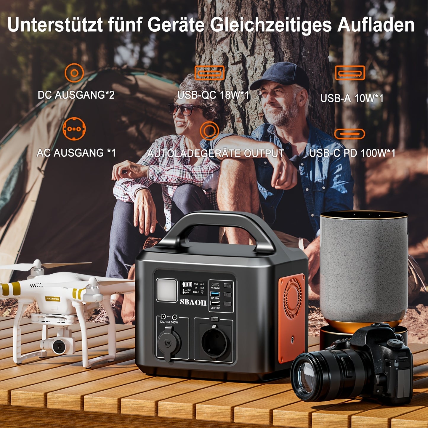 Powerbank – Draagbare Power Station – Externe Accu – Energiecentrale – Oplaadstation – 600W Vermogen – 145600mAh Batterijcapaciteit