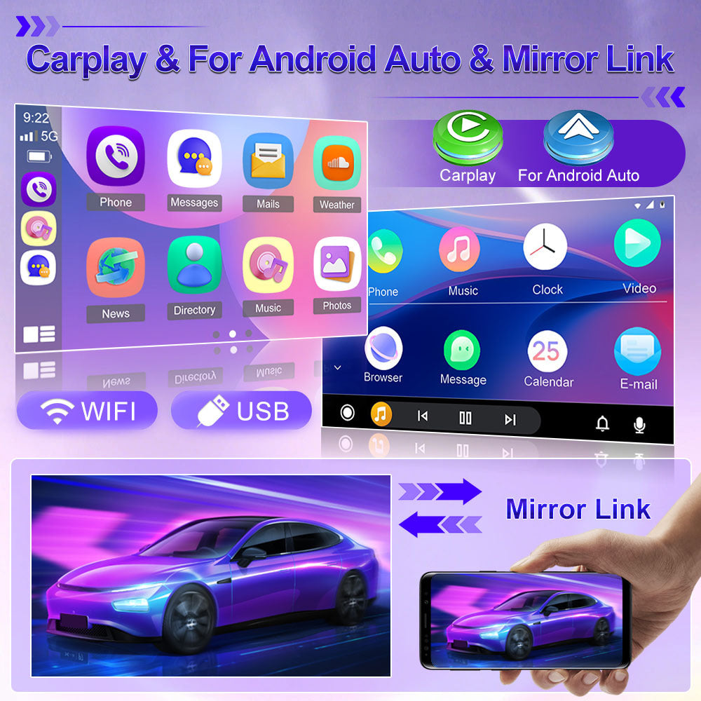 7-inch Autoradio – Android Car Multimedia Systeem – Touchscreen Headunit – Draadloze CarPlay – Android Auto – 2 GB RAM 64 GB Opslag – Achteruitrijcamera Ondersteuning – Stuurwielbediening Compatible