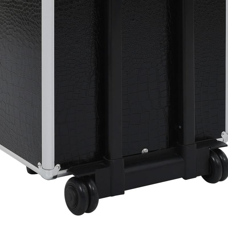 Koffer – Reiskoffer – Handbagage – Trolley – Spinner – Zwart Krokodillenprint – Hardcase Pc – Stil Rijdende Wielen – Ophanghaak