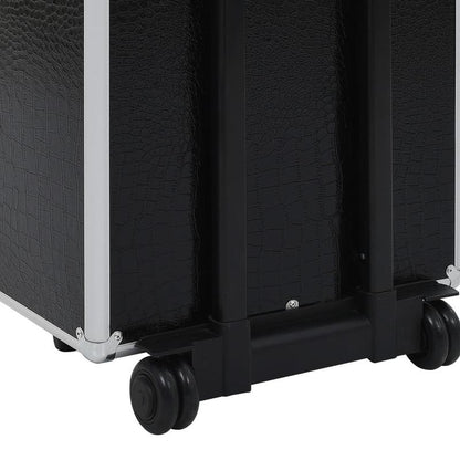 Koffer – Reiskoffer – Handbagage – Trolley – Spinner – Zwart Krokodillenprint – Hardcase Pc – Stil Rijdende Wielen – Ophanghaak