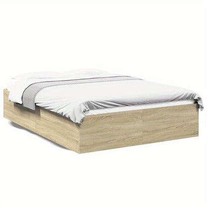 Bedframe – Ledikant – Bedbodem – Slaapkader – Onderstel – Sonoma Eiken – 140x200 Cm – Hoogwaardig Kunsthout