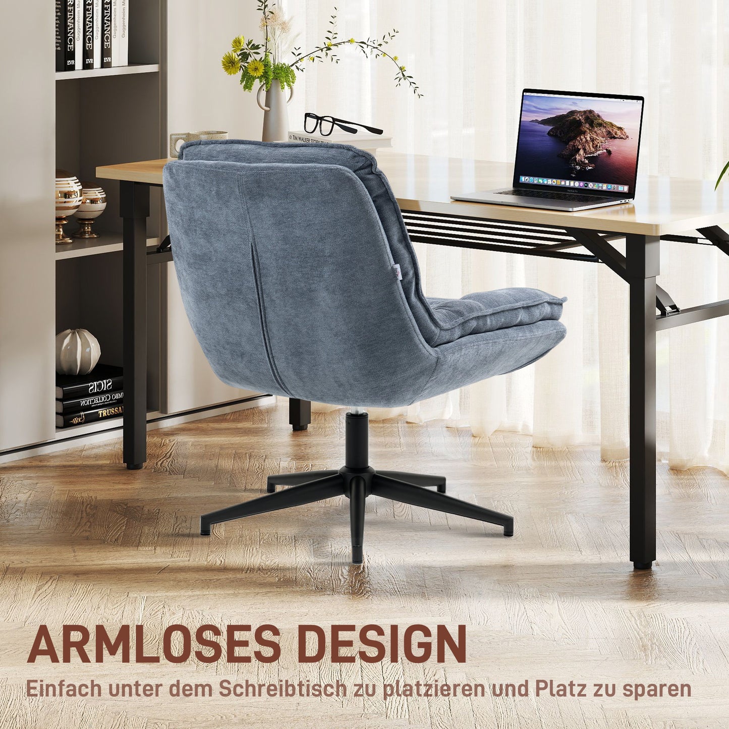 Bureaustoel – Office Chair – Computerstoel – Game Stoel – Draaistoel – Extra Brede Zitting – Donkergrijs Upholstery