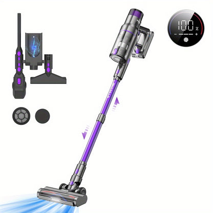 Steelstofzuiger – Draadloze Stofzuiger – Handstofzuiger – Snoerloze Stofzuiger – Zakloze Stofzuiger – 500W Motor – 60 Min Batterijduur