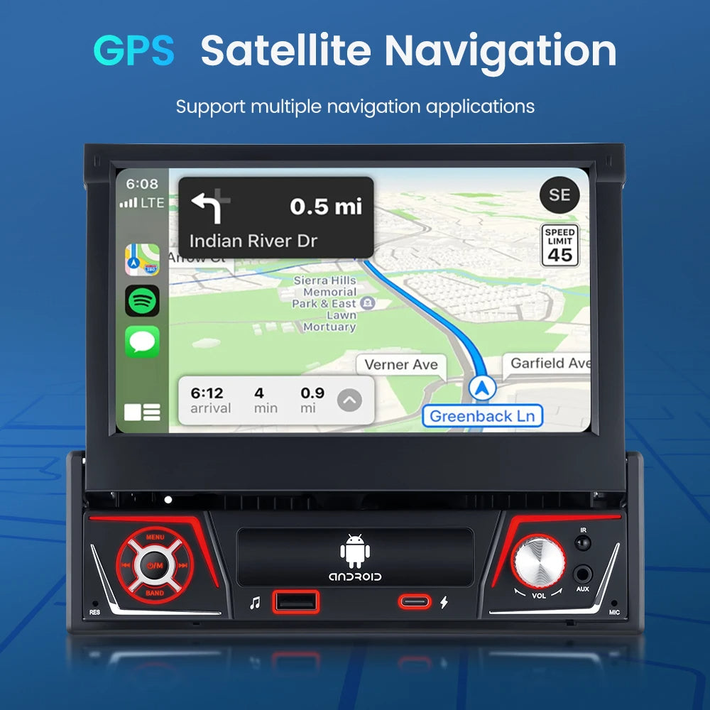 Mp5-speler, voor universeel, 2 GB, 32 GB, FM-radio, 1Din, wifi, 4x60, streaming en navigatie - zwart - QUORE