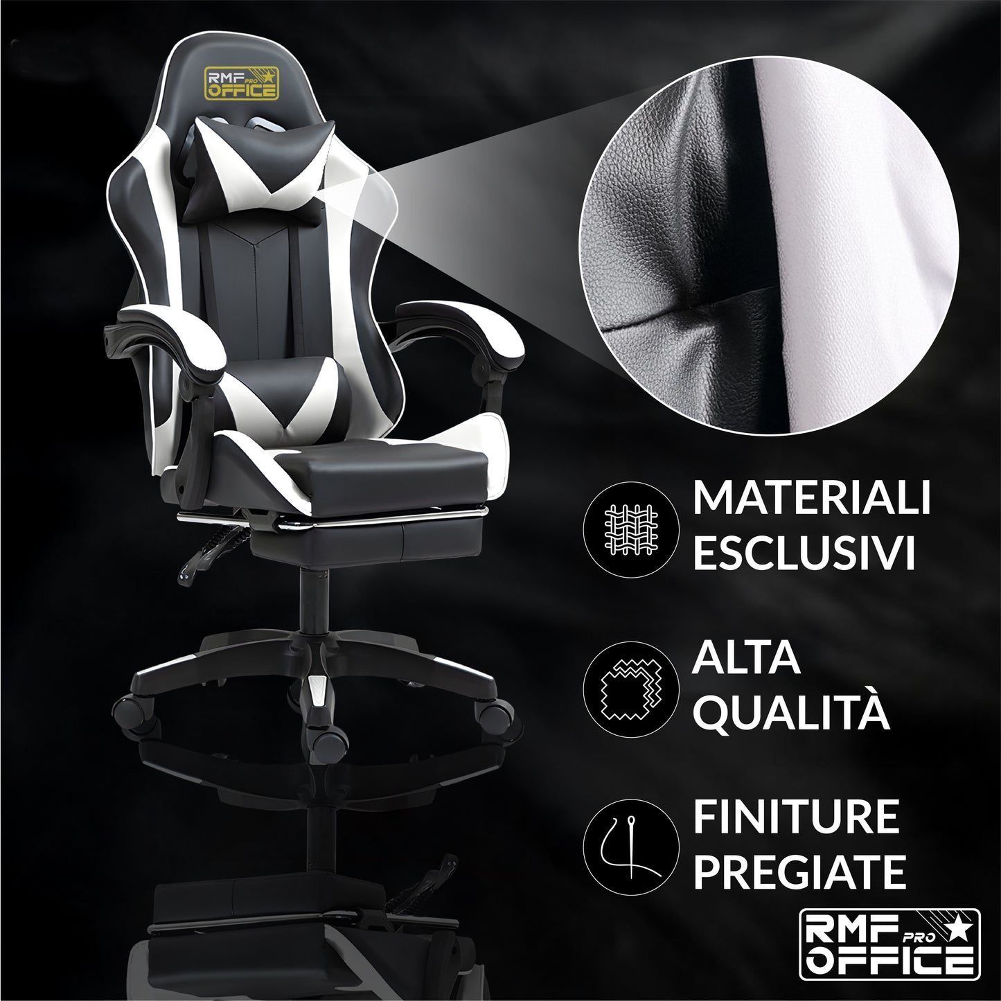 Gamestoel – Gaming Stoel – Gaming Chair – Game Stoel – Gamestoel Bureaustoel – Ergonomisch Design – Verstelbare Rugleuning en Voetensteun – Draaibare Wielen – Verstelbare Hoogte – Zwart