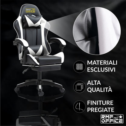 Gamestoel – Gaming Stoel – Gaming Chair – Game Stoel – Gamestoel Bureaustoel – Ergonomisch Design – Verstelbare Rugleuning en Voetensteun – Draaibare Wielen – Verstelbare Hoogte – Zwart