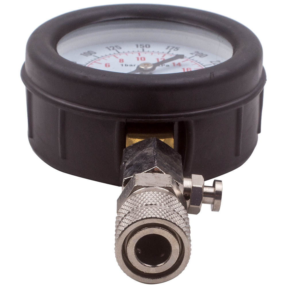 Compressiemeter – Compressietester – Compressietestset – Drukmeter – Verdichtingsmeter – Universeel Voor Benzinemotoren – Duale Schaal Manometer