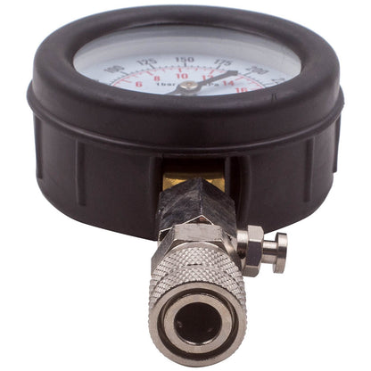 Compressiemeter – Compressietester – Compressietestset – Drukmeter – Verdichtingsmeter – Universeel Voor Benzinemotoren – Duale Schaal Manometer
