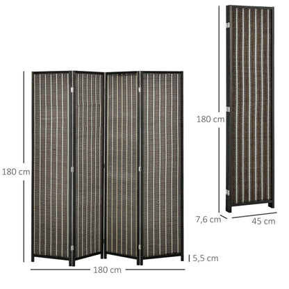 Kamerverdeler – Ruimteverdeler – Scheidingswand – Scherm – Opvouwbaar – Bruin – Duurzaam Dennenhout & Bamboe – 180 x 180 cm – Eenvoudig Opbergen