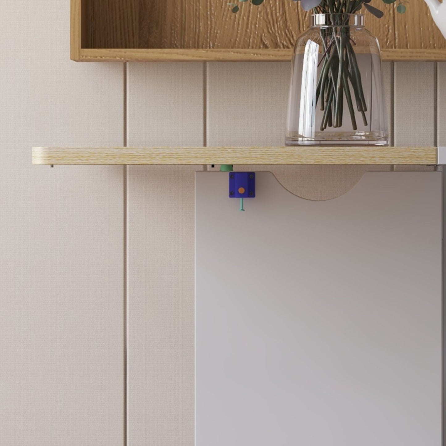 uitschuiftafel – verlengbare tafel – opklapbare eettafel – klaptafel – multifunctionele tafel – ruimtebesparend design – hardhouten blad & metalen onderstel – wit 127x80x75 cm
