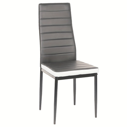 Eetkamerstoelen – Stoelen – Kuipstoelen – Keukenstoelen – Set van 6 – Kunstleer Bekleding – Metalen Onderstel – Grijs Wit