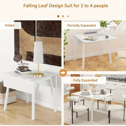 Klapptafel – Inklapbare Eettafel – Opklapbare Tafel – Ruimtebesparende Tafel – Kleine Tafel – Bamboe – Lichtgewicht & Stevig – Wit