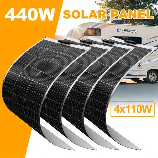 Zonnepaneel – Solar Panel – Solar Charger – Zonnecellen – Zonne-energie – Flexibel en Lichtgewicht – 440W (4x110W) Monokristallijn