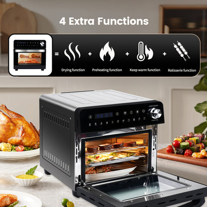 Hot Airfryer – Airfryer Oven – Mini Oven – Heteluchtfriteuse – Rotisserie Oven – 14L Capaciteit – 1800W Met 11 Programma’s En LED Display
