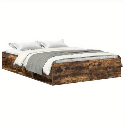 Bedframe Sonoma Eiken – Bedombouw – Slaapkamer Meubel – Ledikant – Bed Bodem – 140x200 cm – Hoogwaardig Gefineerd Hout – Stevige Constructie