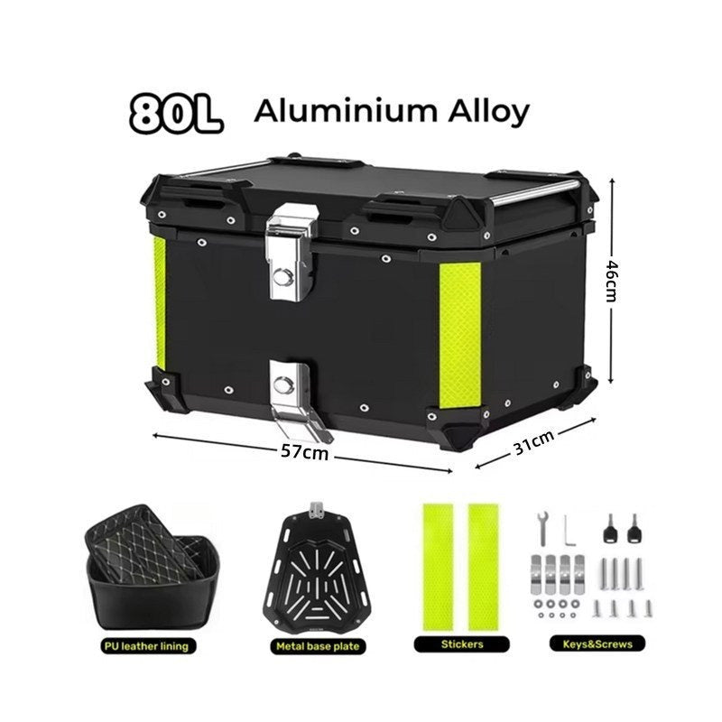 Motorkoffer – Topkoffer – Motorbagagekoffer – Bagagekoffer – Helmopberger – 80L Capaciteit – Waterdicht Aluminium