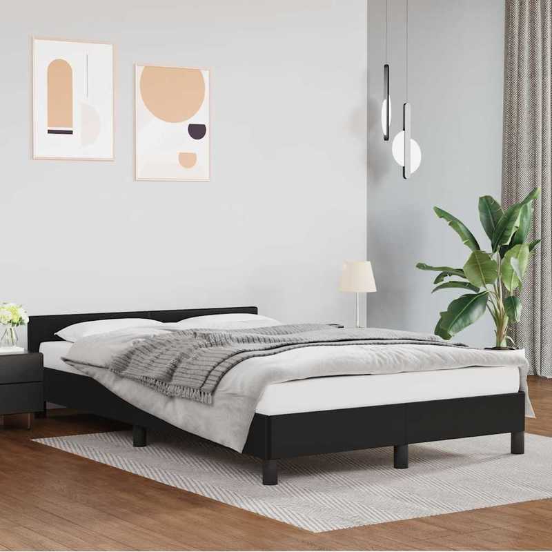 Bed frame con Testiera without Mattress Black 120x200cm Practical, removable, suitable for all seasons, Versatile Bed Frame, Bedroom Furniture, Modern Bedroom, Stylish Furniture, Easy Assembly, Durable Construction, Compact B
