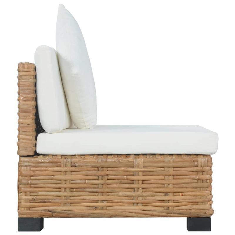 Buitenbankje – Tuinbankje – Balkonbank – Loungesofa – Buitenmeubel – Variant Brun – Weerbestendig Rattan-Kunststof – Inclusief Comfortabele Beige Kussens