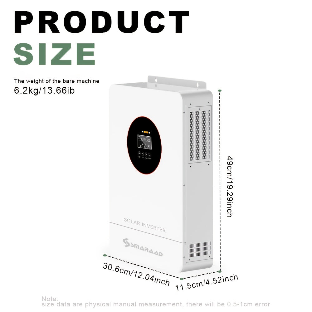 Zonnepaneel Omvormer – Solar Inverter – PV Inverter – Off-Grid Omvormer – MPPT Controller – 24V Naar 230V AC – 100A MPPT Laadregelaar – Hoge Frequentie Conversie