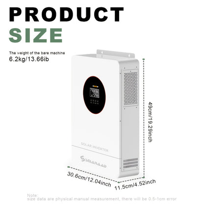 Zonnepaneel Omvormer – Solar Inverter – PV Inverter – Off-Grid Omvormer – MPPT Controller – 24V Naar 230V AC – 100A MPPT Laadregelaar – Hoge Frequentie Conversie