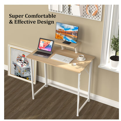 Bureau – Computertafel – Werkplek – Schrijftafel – Inklapbaar – Ergonomisch Met Monitorstandaard – Compact 80x45x74 cm – Stevig Metalen Frame