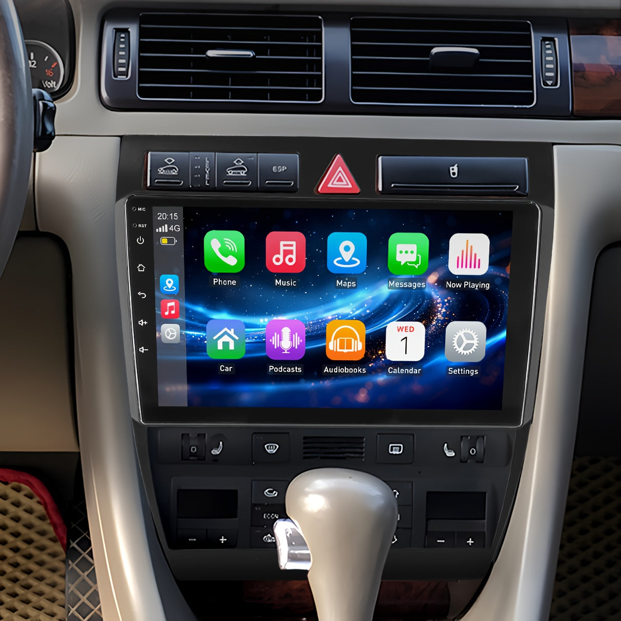 9 Inch Android Multimedia Car Stereo – 2-DIN Auto Radio – Navigatie Systeem – Touchscreen Headunit – Bluetooth Audio Speler – Met Microfoon & Achteruitrijcamera – Quad-Core Processor – Draadloze Connectiviteit