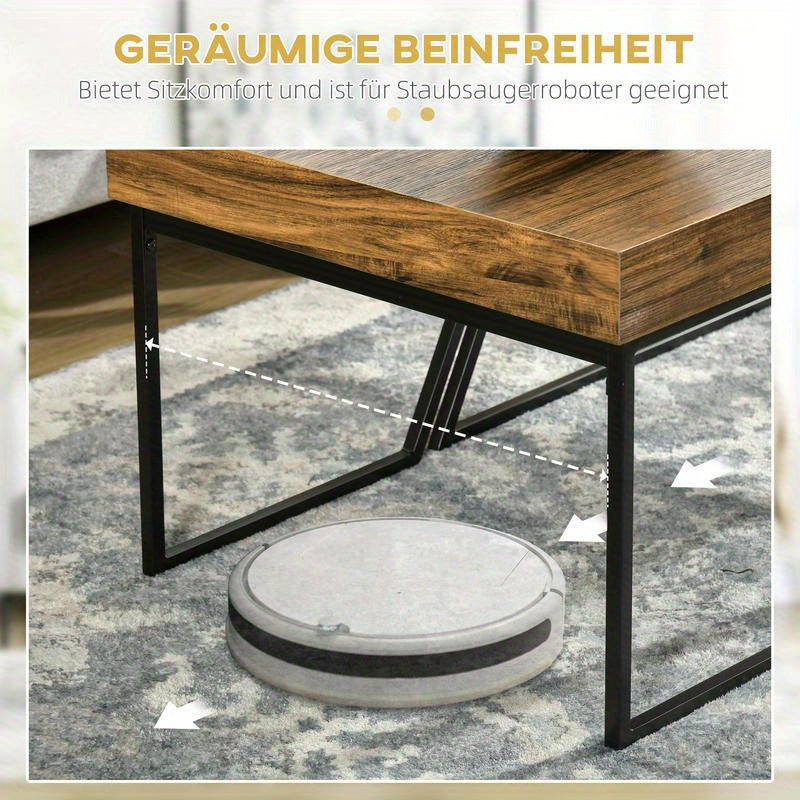Salontafel – Bijzettafel – Sofa Tafel – Consuletafel – Woonkamertafel – Hardhout en Glas – Volledig Gemonteerd