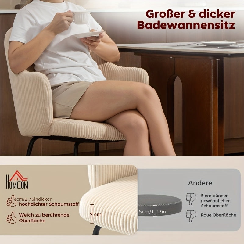 Eetkamerstoel – Keukenstoel – Stoel – Kuipstoel – Zachte Beige Velvet Bekleding – Ergonomische Schelpvormige Rugleuning – Gouden Metalen Poten – Comfortabel Schuimrubber Kussen